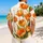 Orange Tulip Bouquet for Beach Vacations and Garden Parties, Men's Summer Casual Gift Hawaiian Shirt - 2