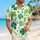 Emerald Four Leaf Clover Tropical Style for Beach Holidays and St Patrick's Day Men Hawaiian Shirt - 6