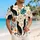 Abstract Cat Faces and Retro Ocean Eyes for Beach Holidays and Resort Weekends Style Hawaiian Shirt - 6