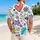Playful Doodle Hearts, Stars And Island Icons For Beach Holidays And Summer Trips Hawaiian Shirt - 2