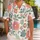 Coral Sunburst Flowers and Sage Leaves for Resort Getaways and Island Weekends for Him Hawaiian Shirt - 1