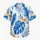 Blue Tropical Palm Leaves and Golden Plumeria for Beach Vacation Style Men Summer Hawaiian Shirt - 7