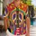 Retro Peace Love Music Guitar Vibes for Beach Vacations and Summer Festival Style Hawaiian Shirt - 1