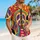 Retro Peace Love Music Guitar Vibes for Beach Vacations and Summer Festival Style Hawaiian Shirt - 6