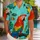 Scarlet Macaw Tropical Paradise Scene For Beach Vacations, Island Getaways, And Travel Hawaiian Shirt - 1