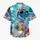 Blue Dinosaur Bunny with Sunglasses and Colorful Easter Eggs for Beach Vacations, Men Hawaiian Shirt - 7