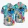 Blue Dinosaur Bunny with Sunglasses and Colorful Easter Eggs for Beach Vacations, Men Hawaiian Shirt - 5