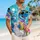 Blue Dinosaur Bunny with Sunglasses and Colorful Easter Eggs for Beach Vacations, Men Hawaiian Shirt - 6
