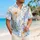 White Chrysanthemum Blooms With Apricot Centers For Beach Vacations And Men's Summer Style Hawaiian Shirt - 6