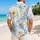 White Chrysanthemum Blooms With Apricot Centers For Beach Vacations And Men's Summer Style Hawaiian Shirt - 2