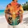 Tropical Skull Lagoon Sunset Escape for Beach Holidays and Island Vacation Style Hawaiian Shirt - 2