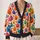 Colorful Jack-O'-Lantern Pumpkins for Cozy Autumn Gatherings, Vacation Days, and Women All-over Print Knitted Cardigan - 2