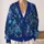 Blue Wildflower Meadow for Autumn Getaways and Date Nights, Women's Cozy Layering All-over Print Knitted Cardigan - 2