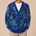 Blue Wildflower Meadow for Autumn Getaways and Date Nights, Women's Cozy Layering All-over Print Knitted Cardigan - 6