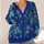 Blue Wildflower Meadow for Autumn Getaways and Date Nights, Women's Cozy Layering All-over Print Knitted Cardigan - 4