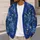 Blue Wildflower Meadow for Autumn Getaways and Date Nights, Women's Cozy Layering All-over Print Knitted Cardigan - 5