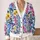 Colorful Botanical Flowers And Butterflies For Spring Vacation And Everyday Style For Women All-over Print Knitted Cardigan - 2