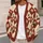 Cherry Floral Argyle Style for Autumn Dates and Vacations, Women’s Vintage Layering All-over Print Knitted Cardigan - 5