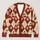 Cherry Floral Argyle Style for Autumn Dates and Vacations, Women’s Vintage Layering All-over Print Knitted Cardigan - 1