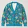 Blue Wildflower Bouquet Style for Spring Layering and Relaxed Everyday Outfits, Women All-over Print Knitted Cardigan - 1