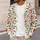 Coral Wildflower And Deep Green Leaf Motif For Casual Spring Layering And Everyday Wear All-over Print Knitted Cardigan - 5