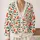 Coral Wildflower And Deep Green Leaf Motif For Casual Spring Layering And Everyday Wear All-over Print Knitted Cardigan - 2