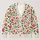 Coral Wildflower And Deep Green Leaf Motif For Casual Spring Layering And Everyday Wear All-over Print Knitted Cardigan - 1