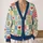 Colorful Heart Patchwork Motifs for Casual Layering, Spring Outings, And Date Days All-over Print Knitted Cardigan - 2