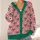 Red Flower Green Leaf Botanical Style For Autumn Vacation And Everyday Layering For Women All-over Print Knitted Cardigan - 4