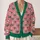 Red Flower Green Leaf Botanical Style For Autumn Vacation And Everyday Layering For Women All-over Print Knitted Cardigan - 2