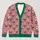 Red Flower Green Leaf Botanical Style For Autumn Vacation And Everyday Layering For Women All-over Print Knitted Cardigan - 1