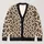 Leopard Spots in Sand and Black for Autumn Travel and Everyday Layering for Women All-over Print Knitted Cardigan - 1