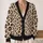 Leopard Spots in Sand and Black for Autumn Travel and Everyday Layering for Women All-over Print Knitted Cardigan - 2