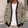 Leopard Spots in Sand and Black for Autumn Travel and Everyday Layering for Women All-over Print Knitted Cardigan - 5