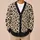 Leopard Spots in Sand and Black for Autumn Travel and Everyday Layering for Women All-over Print Knitted Cardigan - 6