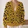 Mustard Heart Leopard Motif For Date Nights And Weekend Getaways With Everyday Charm All-over Print Knitted Cardigan - 2