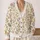 Pastel Botanical Flowers And Leaves For Spring Vacation Layering, Plus Size Women All-over Print Knitted Cardigan - 2