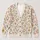 Pastel Botanical Flowers And Leaves For Spring Vacation Layering, Plus Size Women All-over Print Knitted Cardigan - 1
