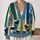 Abstract Sailboat Shapes for Coastal Vacation Layering, Casual Autumn Style for Women All-over Print Knitted Cardigan - 2