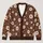 White Daisy Floral Brown Autumn Layering Look for Women, Vintage Casual Weekend Style All-over Print Knitted Cardigan - 1