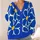 Blue Yellow Abstract Floral Motifs For Vacation Layering And Everyday Style For Women All-over Print Knitted Cardigan - 4