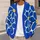 Blue Yellow Abstract Floral Motifs For Vacation Layering And Everyday Style For Women All-over Print Knitted Cardigan - 5