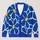 Blue Yellow Abstract Floral Motifs For Vacation Layering And Everyday Style For Women All-over Print Knitted Cardigan - 1