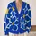 Blue Yellow Abstract Floral Motifs For Vacation Layering And Everyday Style For Women All-over Print Knitted Cardigan - 2