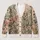 Pink Green Meadow Blooms for Autumn Layering, Vacation Days, and Elegant Date Style All-over Print Knitted Cardigan - 1