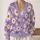 Lavender Daisy Blooms for Casual Layering, Weekend Getaways, and Date Days for Women All-over Print Knitted Cardigan - 2