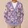 Lavender Daisy Blooms for Casual Layering, Weekend Getaways, and Date Days for Women All-over Print Knitted Cardigan - 6