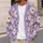 Lavender Daisy Blooms for Casual Layering, Weekend Getaways, and Date Days for Women All-over Print Knitted Cardigan - 5