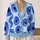 Blueberry Circle And Star Motif For Casual Autumn Layering, Women’s Everyday Style All-over Print Knitted Cardigan - 2