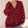 Blush Hearts on Wine Red for Romantic Weekends and Everyday Women's Layering Style All-over Print Knitted Cardigan - 4